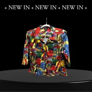 Kaktus Multicolor Abstract Women’s Vintage Jacket